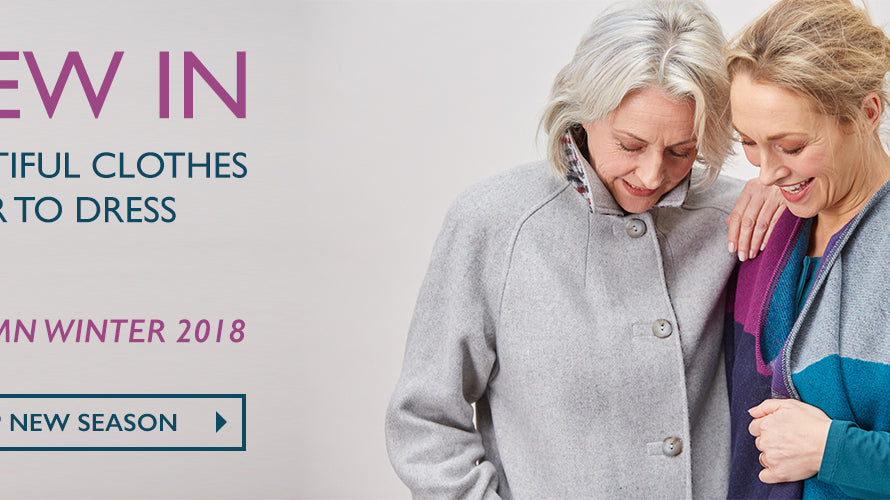 New In | Wool Velcro Coat in Grey | Wrap with plum & teal Block Colours
