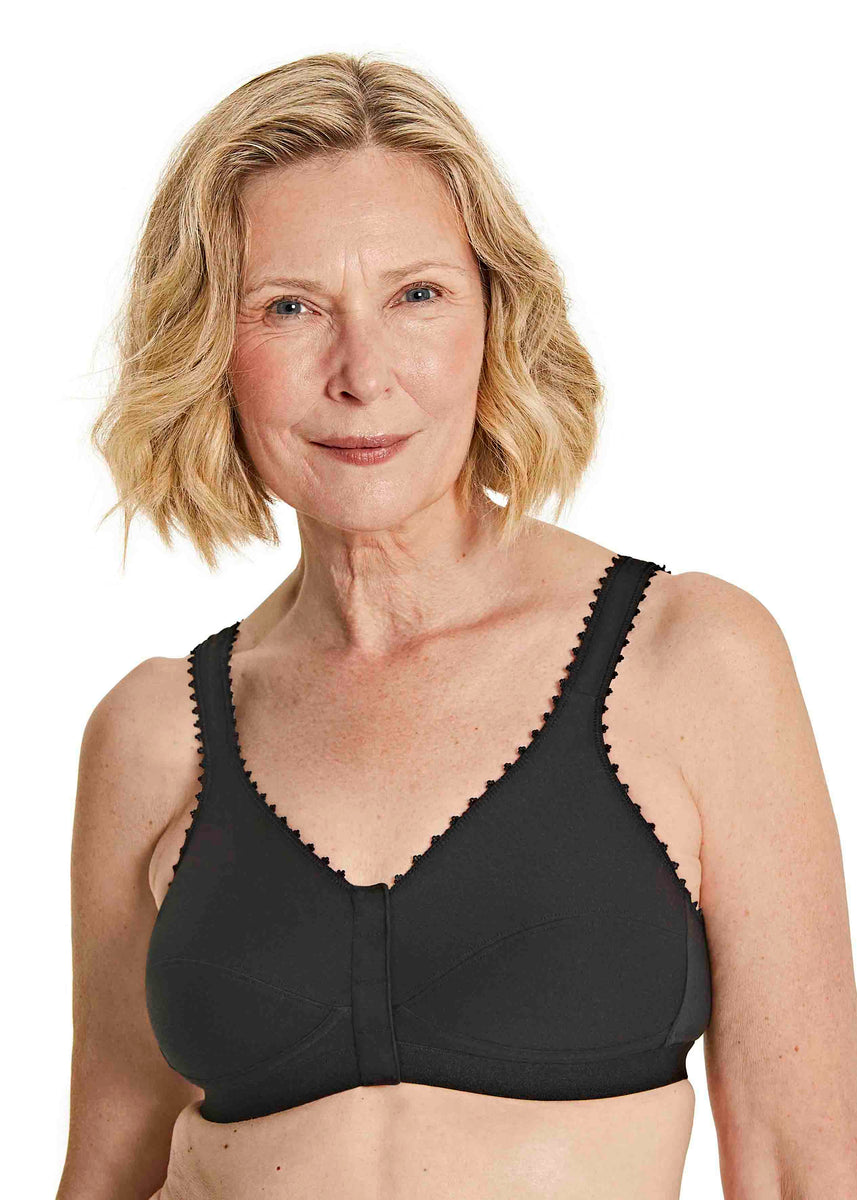 Signature Post Surgical Bra - Front Fastening - No Cup Size Needed - Size  X-Small (28-30) - Color Black : Clothing, Shoes & Jewelry 