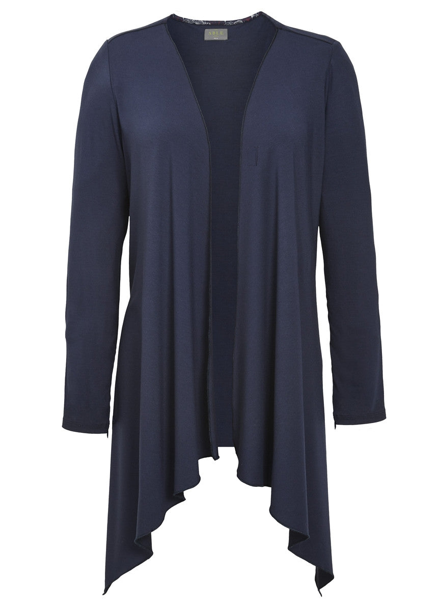 Molly Jersey Waterfall Cardi - Shibori Navy