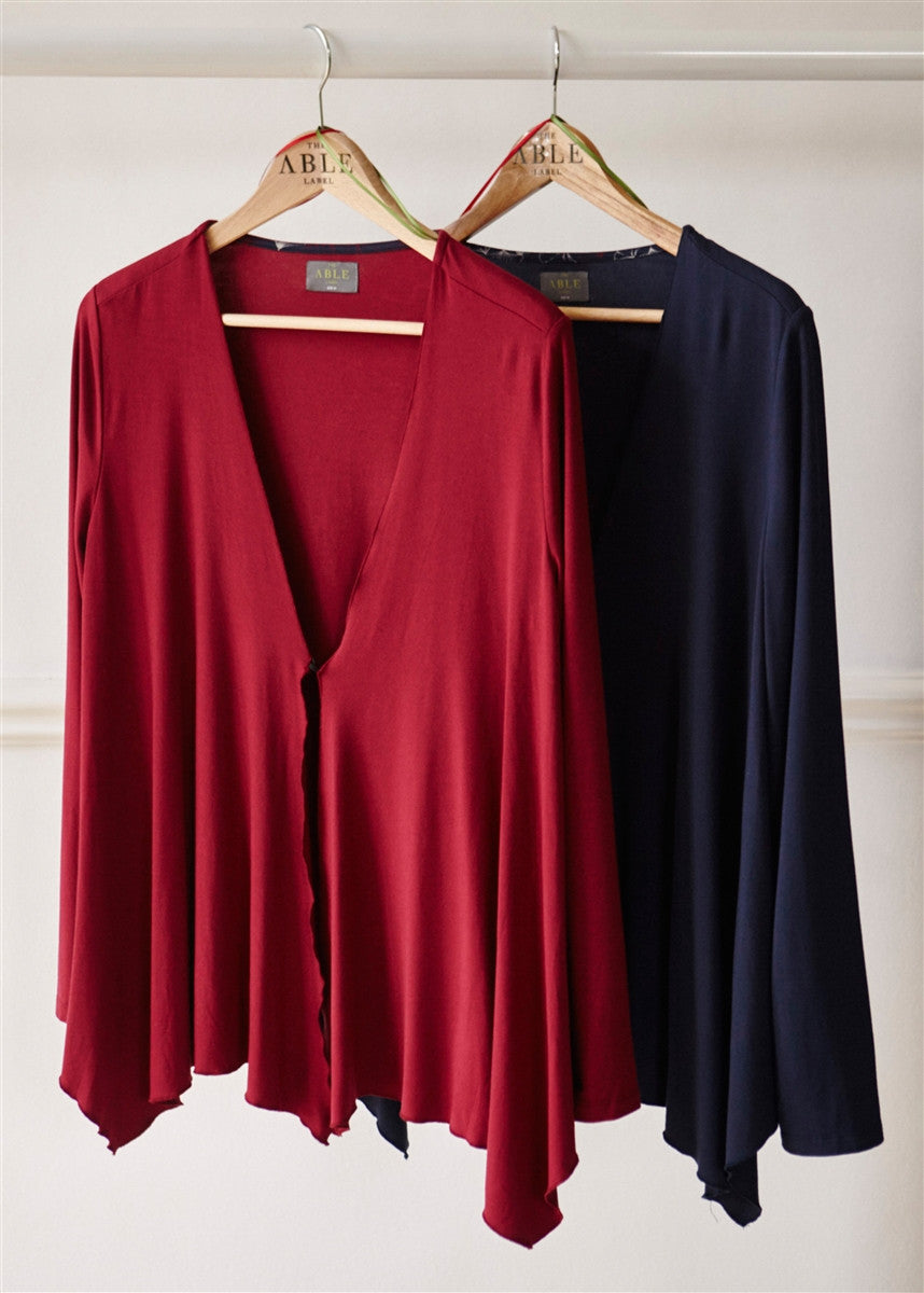 Molly Jersey Waterfall Cardi - Shibori Navy