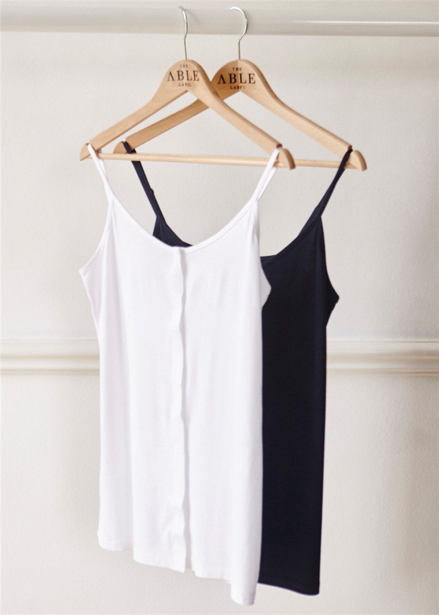 2 Pack Jersey Velcro Vests - White/Navy - The Able Label