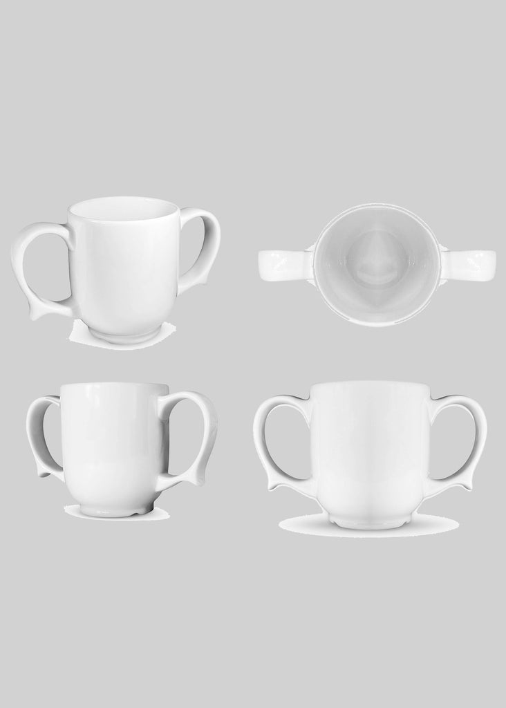 2 handle white easy grip mug multi view