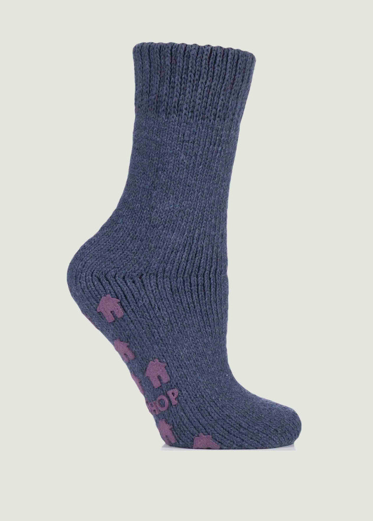 Ava Non-Slip Bed Socks Denim Blue - The Able Label