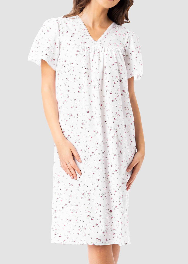 Jade Back Opening Assisted Short Sleeve Nightdresses Berry Life style - The Able Label