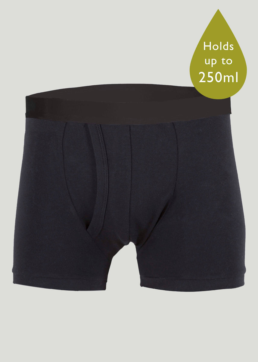 Washable Incontinence Underwear | Boxer Short | Trunk | Black | The Able  Label