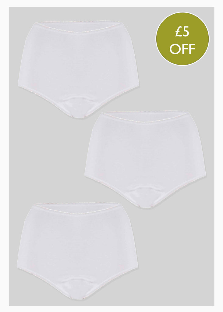 3 Pack Mid Absorbent Knickers White - The Able Label