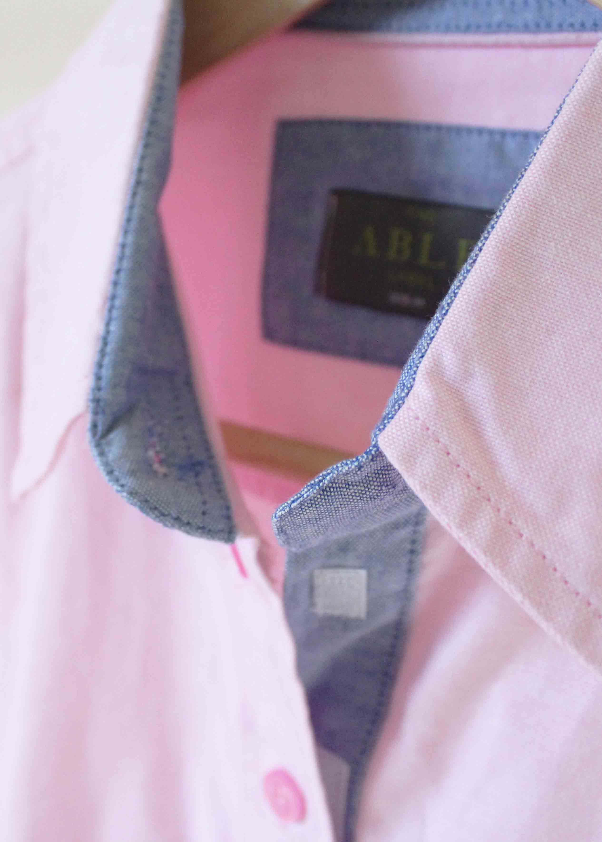 Olivia Pure Cotton Oxford Long Sleeve Velcro Shirt - Pink