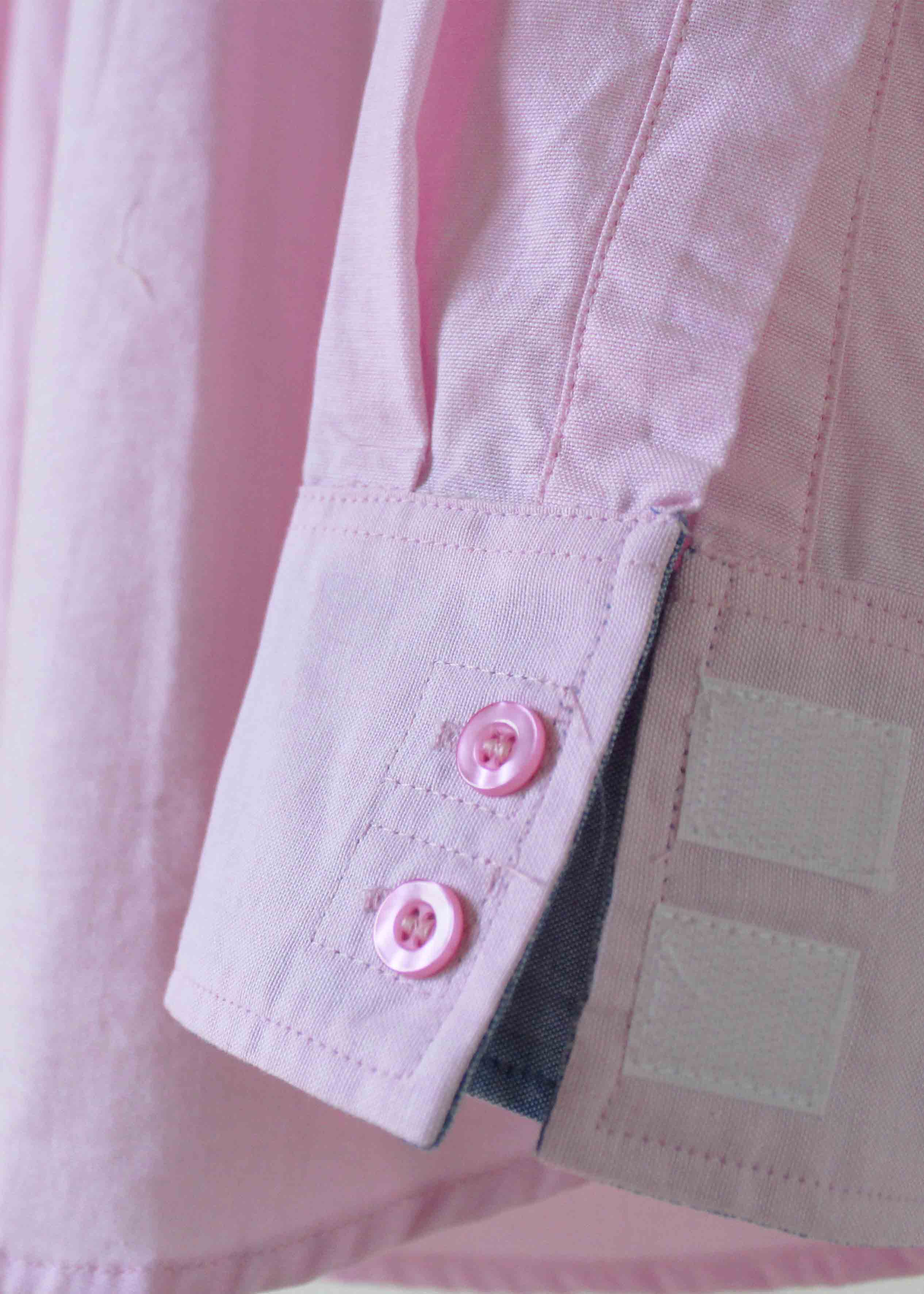 Olivia Pure Cotton Oxford Long Sleeve Velcro Shirt - Pink