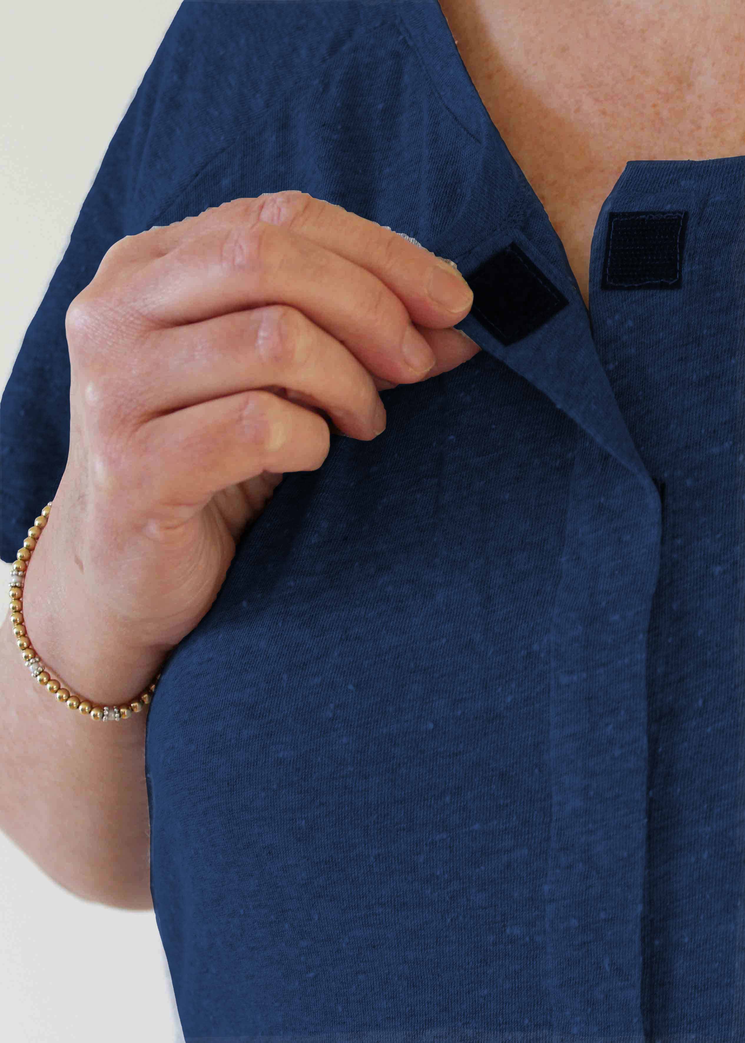 Tabitha Tee Navy Fastening - The Able Label