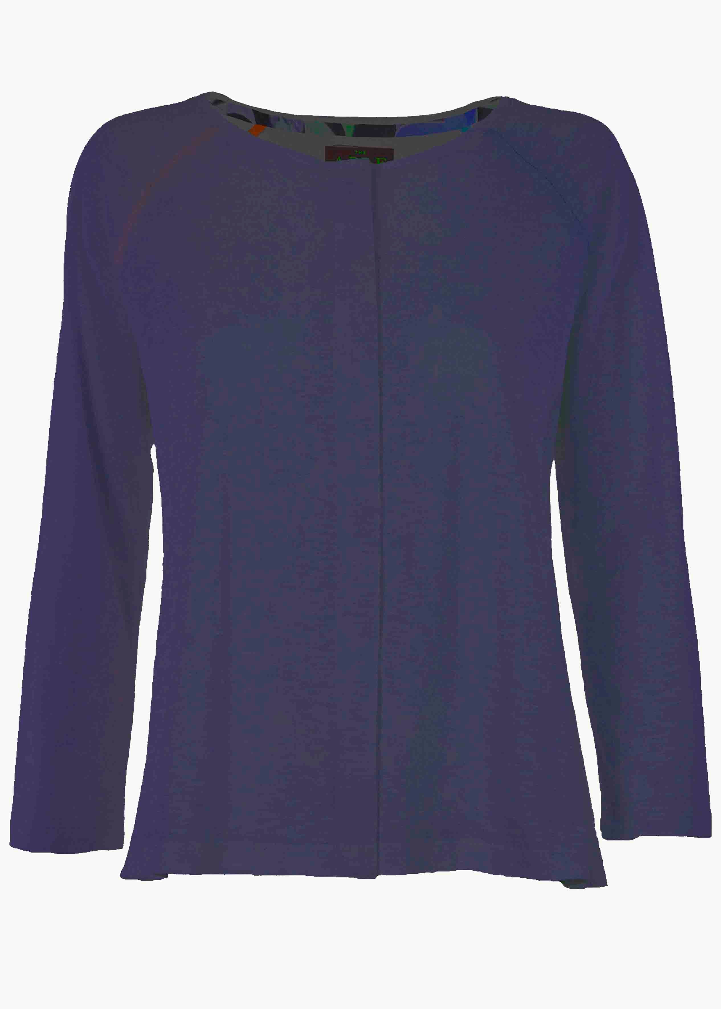 Tabby Navy Cotton Jersey Long Sleeve Front Opening Velcro Tee Lifestyle- The Able Label