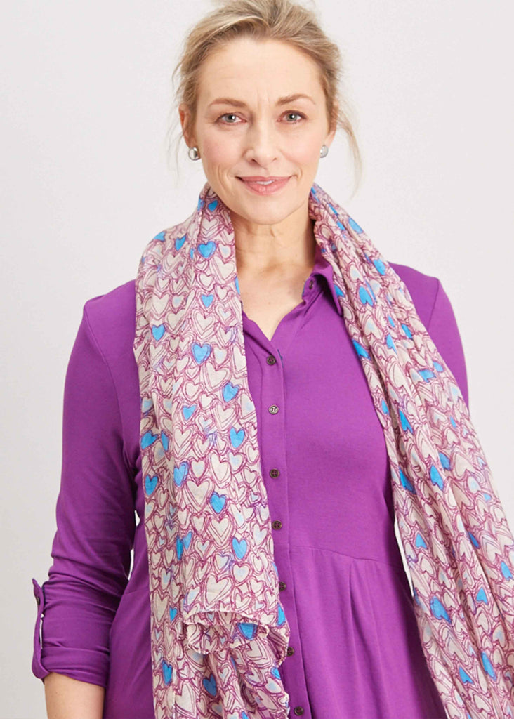 Heart Printed Scarf - The Able Label