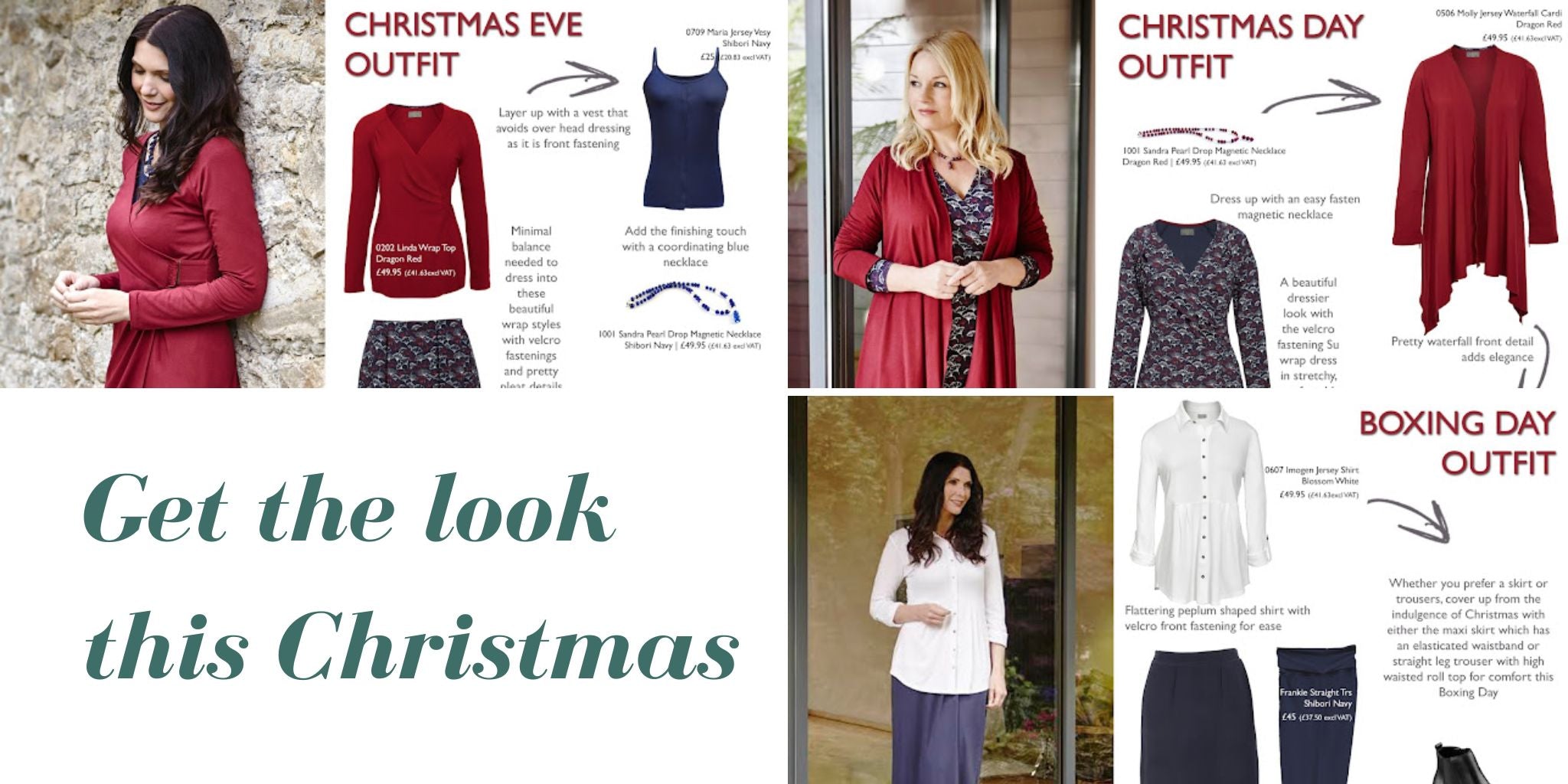Christmas outfits - jersey wrap dresses, easy fasten