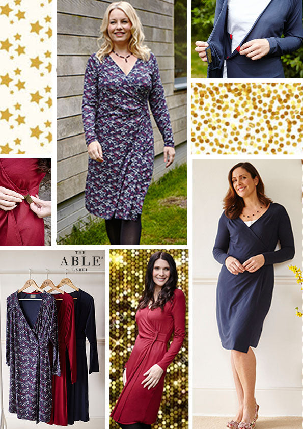 Christmas outfits - jersey wrap dresses, easy fasten