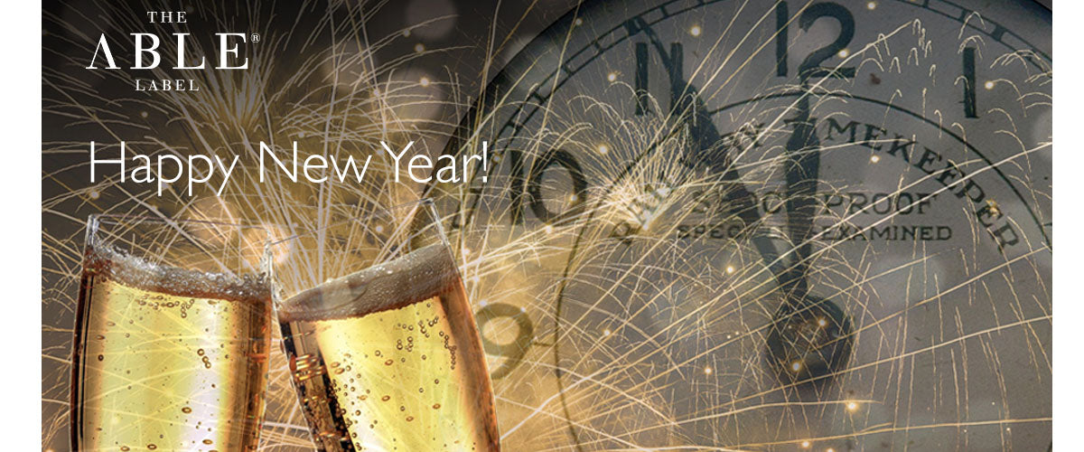 Happy New Year champagne toast from The Able Label