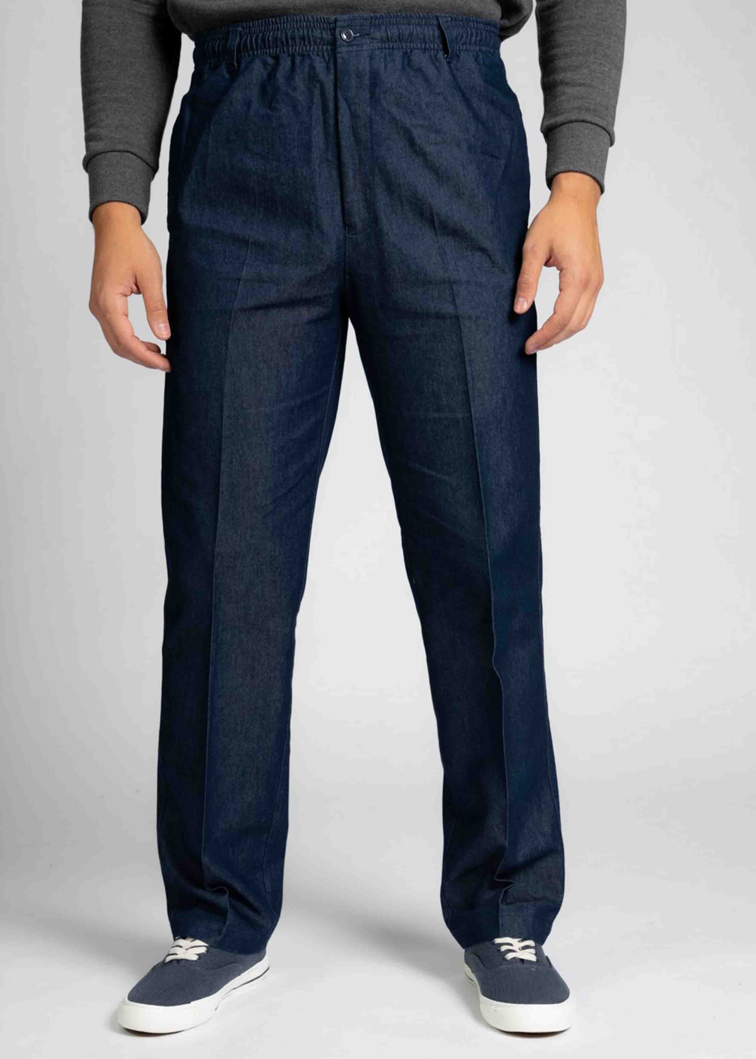 Aubrey Straight Fit | Elastic Waist | Pull On | Trouser | Denim