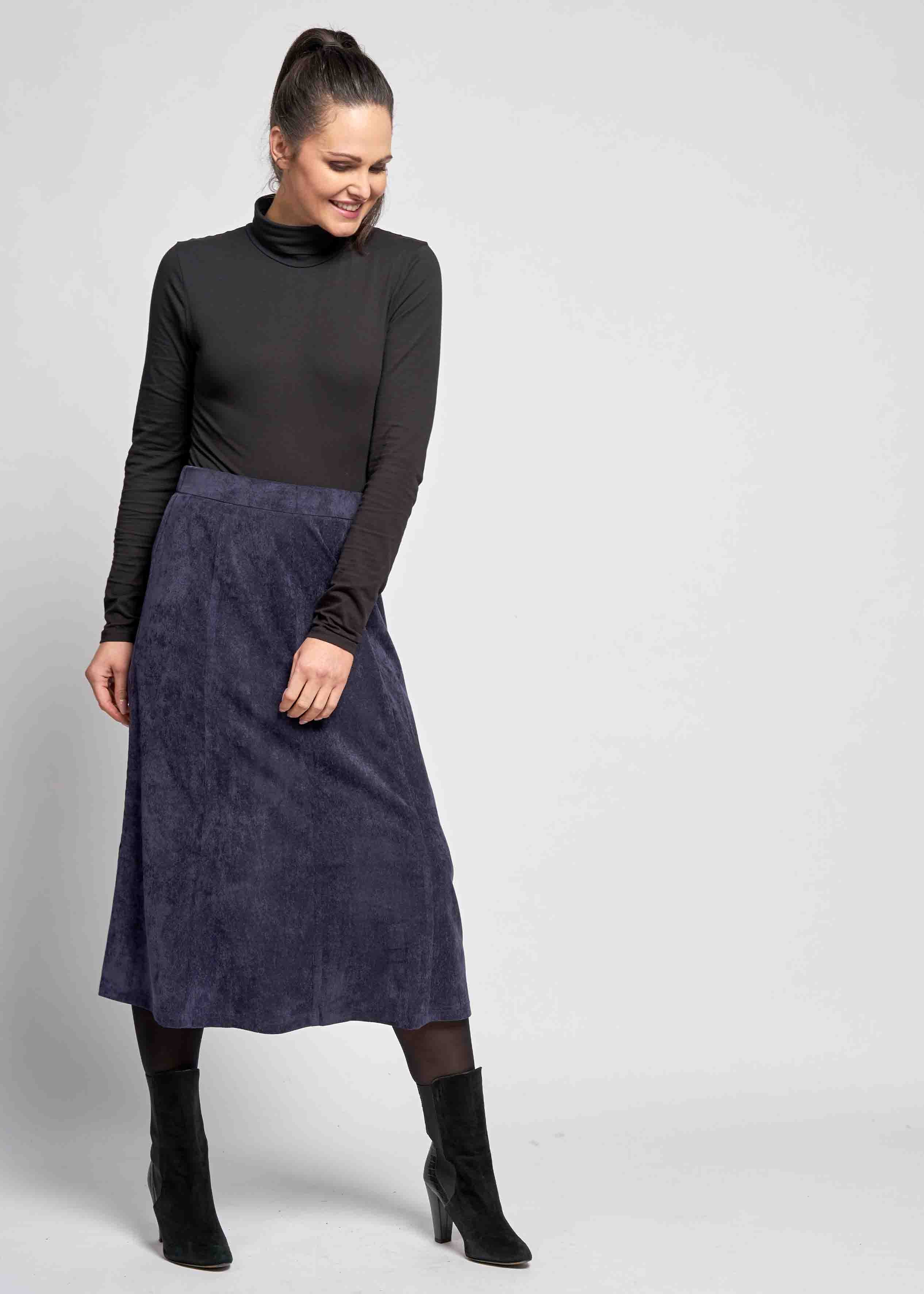 Midi Skirt Black Label Corduroy Skirt Connie Corduroy Pull On Midi
