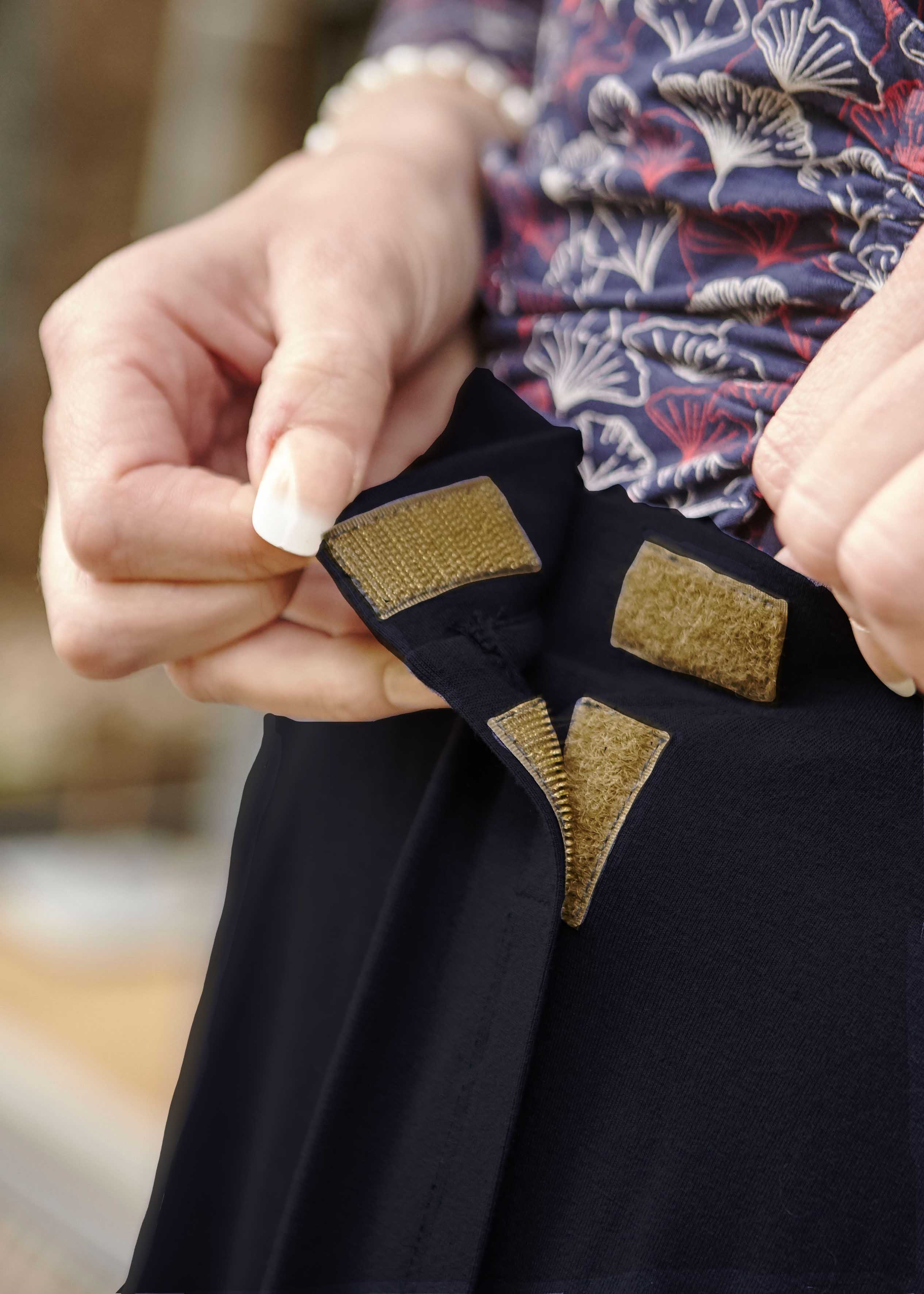 Debbie Midaxi Jersey Wrap VELCRO® Brand Fastening Skirt Black Fully