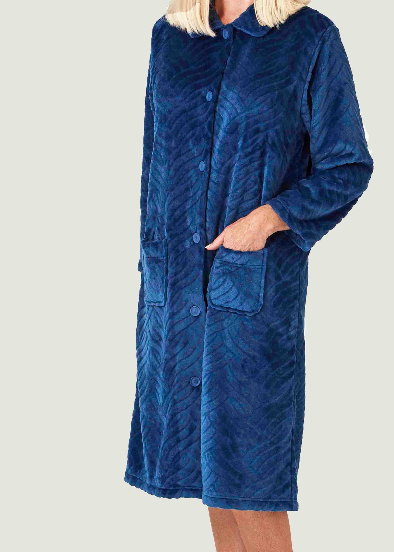 Emilia Luxury Fleece VELCRO Brand Fastening Dressing Gown | Dressing Gown  | Seaspray | The Able Label