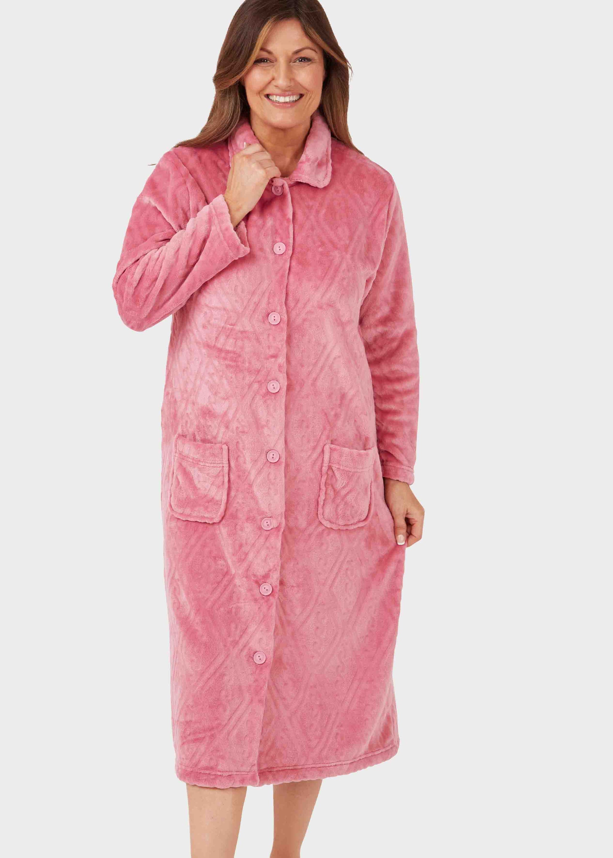Nightwear Ladies Long Button Through Dressing Gowns Dressing Gown Womens Button Front Waffle Fleece Slenderella Long Nightwear Ladies Long Button Through Dressing Gowns Dressing Gown Womens Button Front Waffle Fleece Slenderella Long