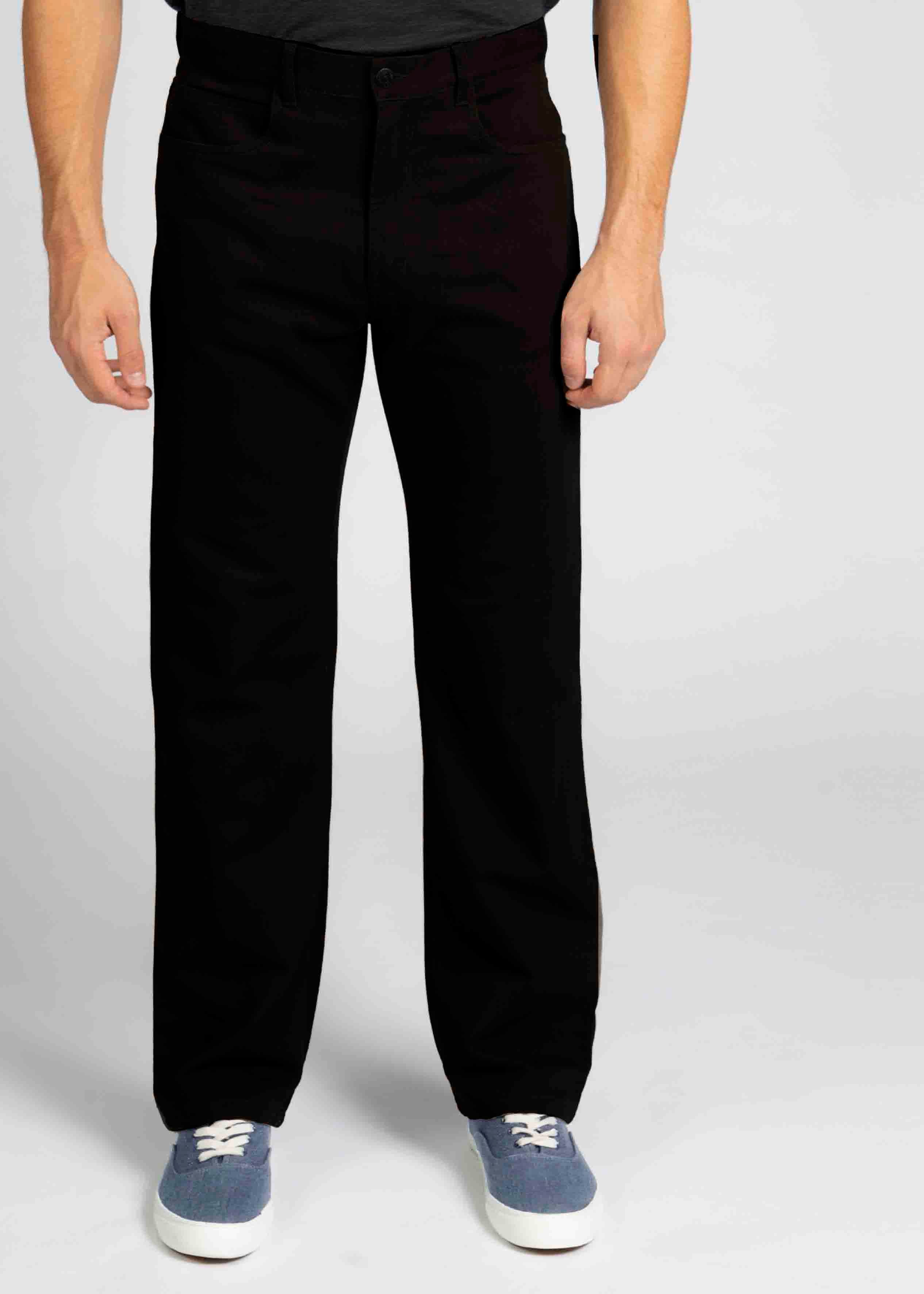 Mens Bedford Cord 5 Pocket Trouser in Black