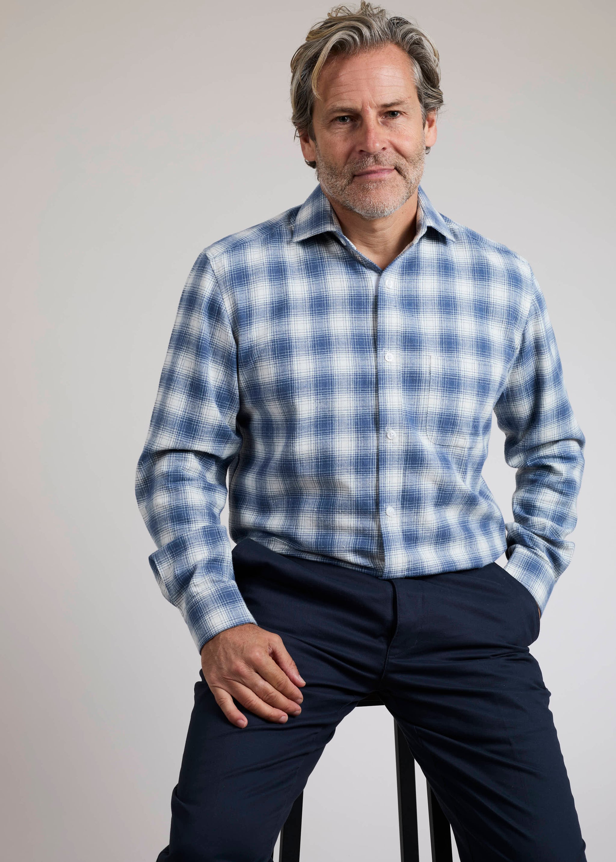 Joe Brushed Cotton Flannel | Long Sleeve | Check | VELCRO® Brand