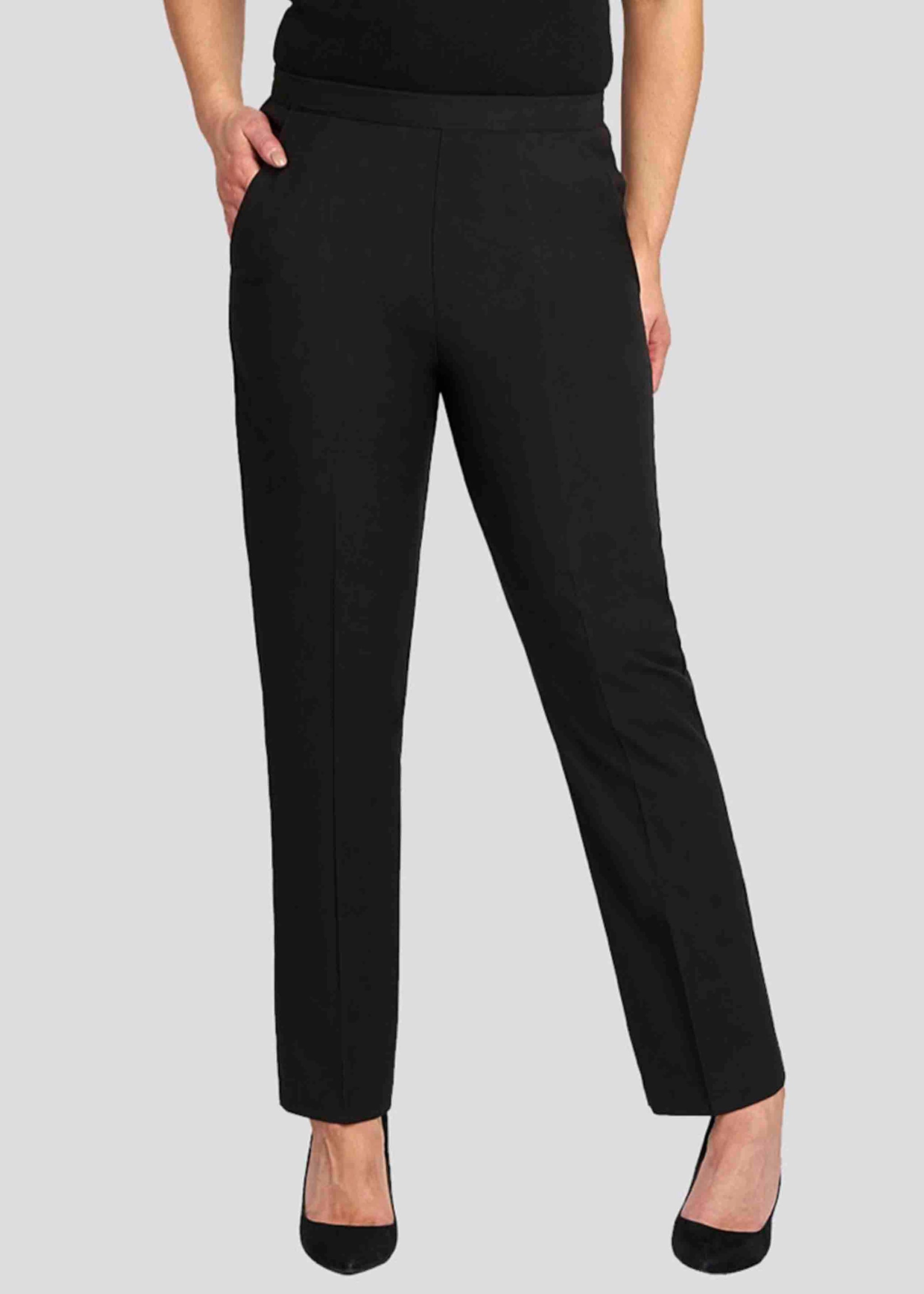 Maggie Straight Leg Pull On Trouser | Black Trousers | The Able Label
