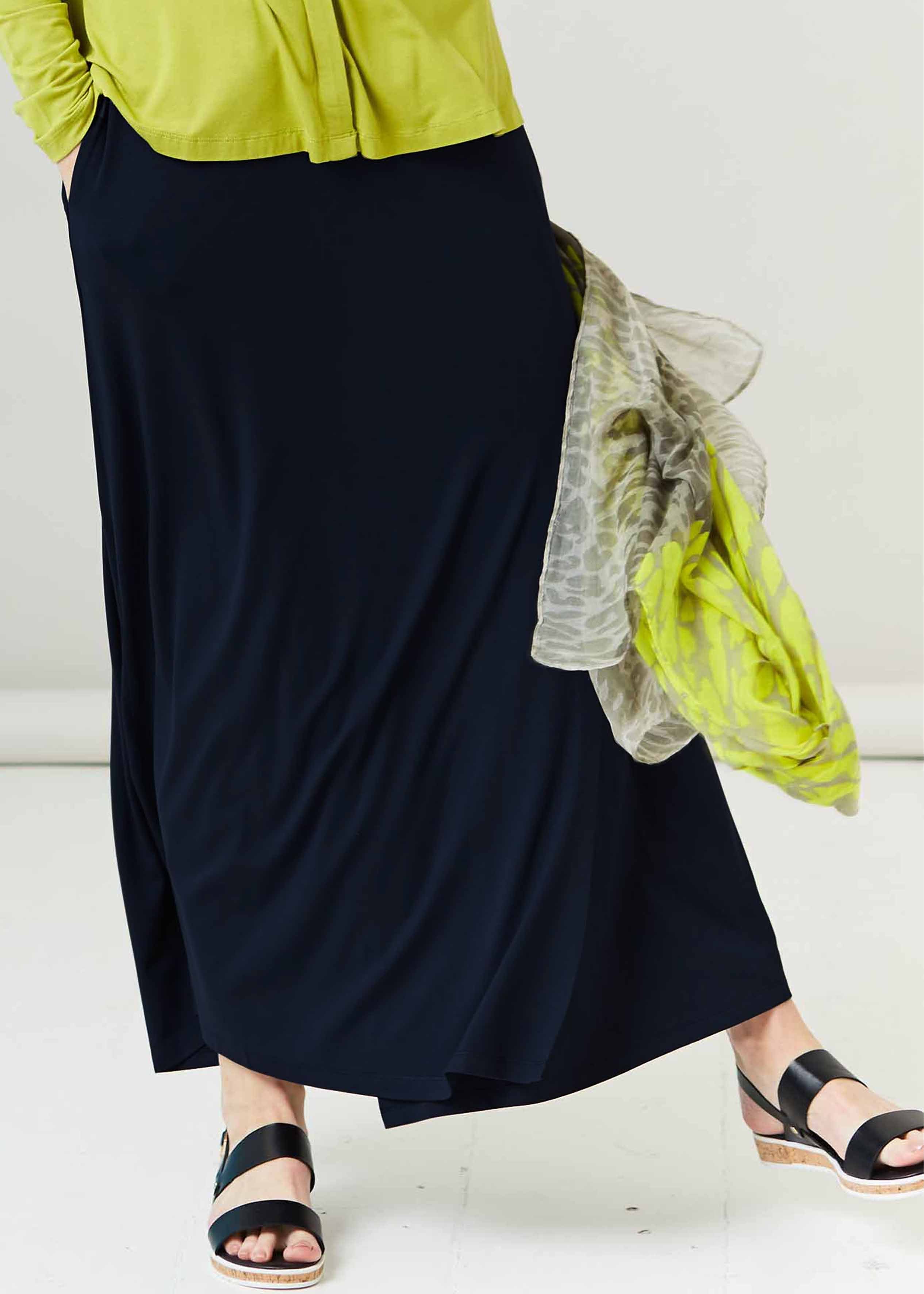 Debbie Midaxi Jersey Wrap VELCRO® Brand Fastening Skirt Black Fully