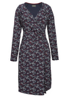 Su Jersey Wrap Dress - Gingko Print Navy