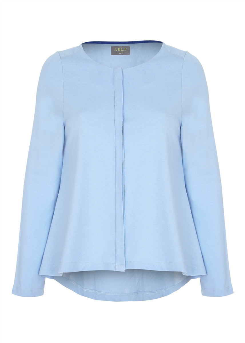 Stella Round Neck Jersey Long Sleeve Velcro Top - Seaspray