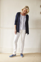 Molly Jersey Waterfall Cardi - Shibori Navy
