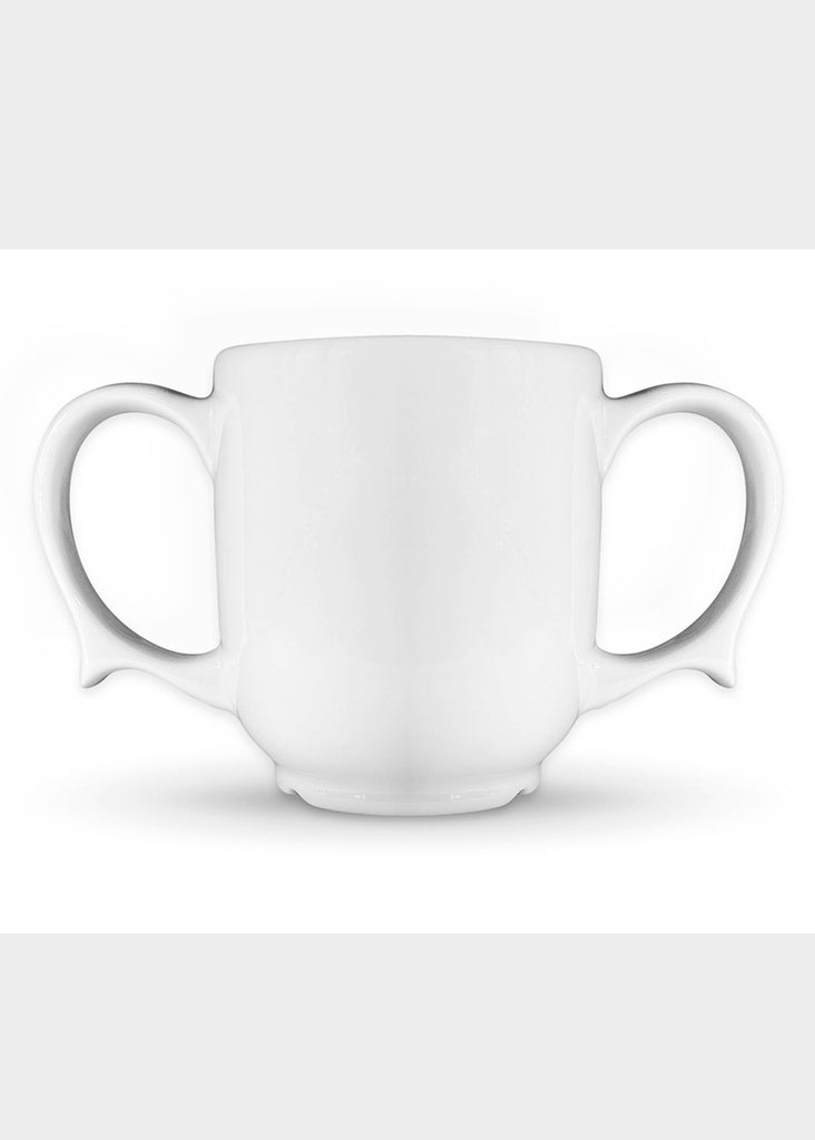 2 handle white easy grip mug