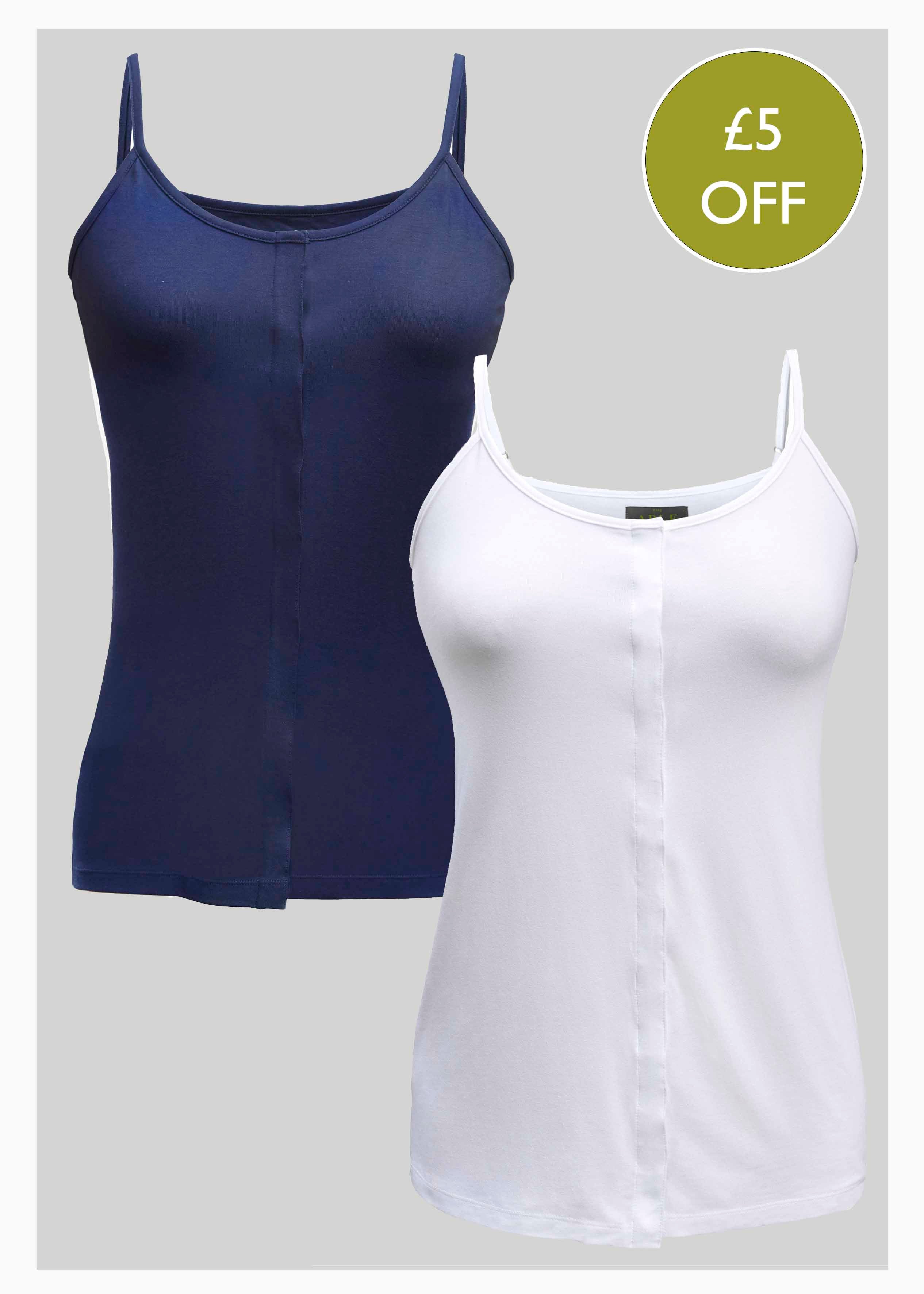 2 Pack Jersey Velcro Vests - White/Navy - The Able Label