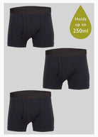 3 Pack Men's Washable Incontinence Underwear Black - The Able Label