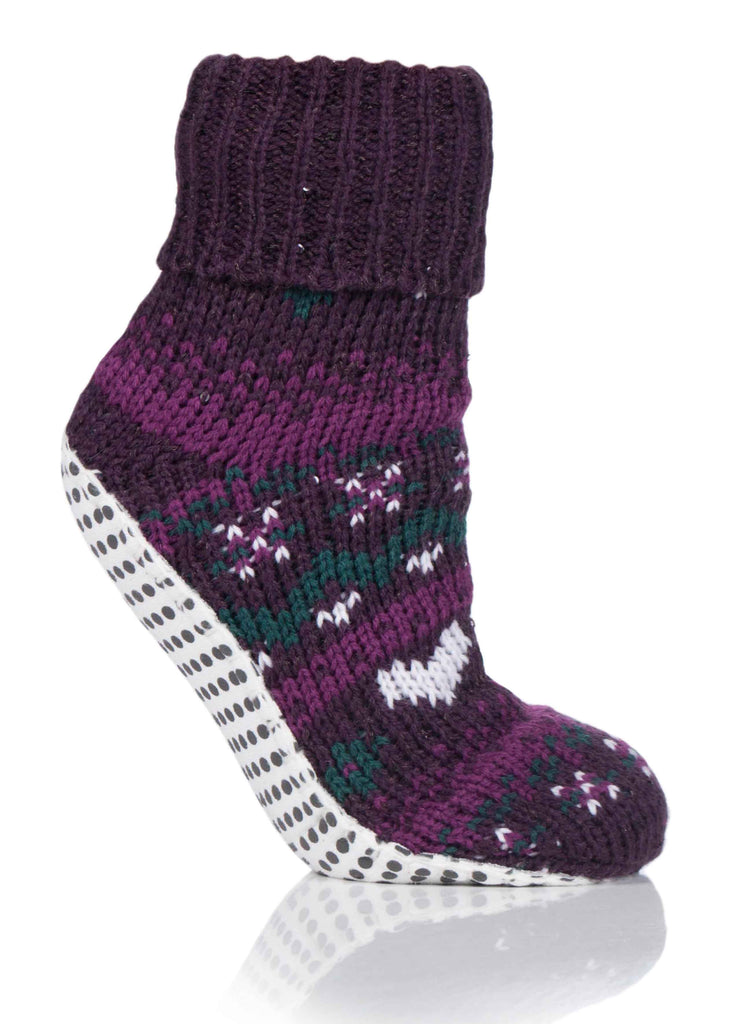 Amanda Slipper Socks Plum Purple - The Able Label