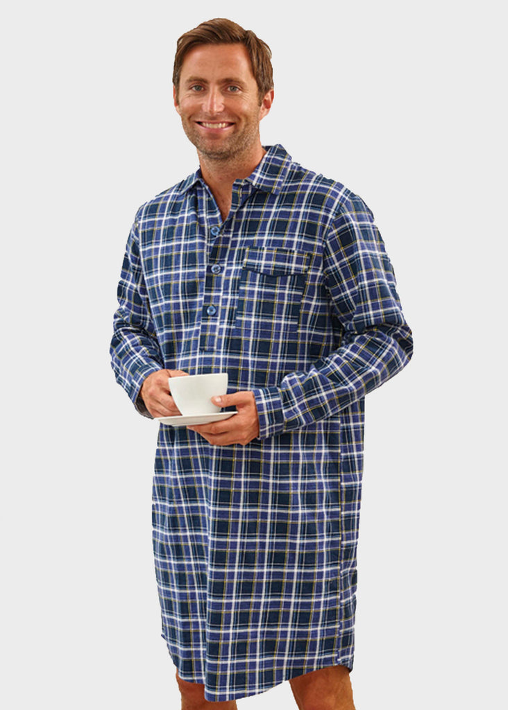 Anthony Check Velcro Nightshirt - The Able Label
