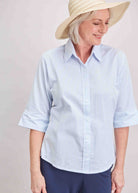 Camilla Half Sleeve Shirt Blue - The Able Label