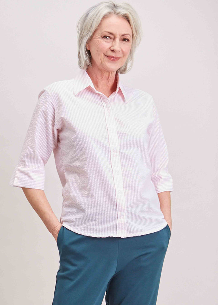 Camilla Half Sleeve Shirt Soft Pink - The Able Label