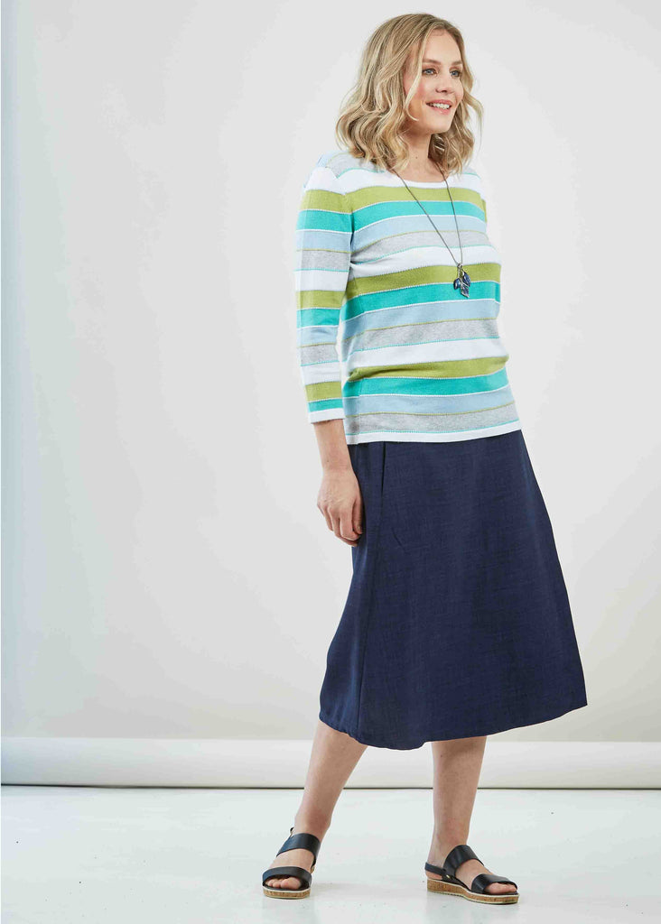 Delia Navy Skirt outfit - The Able Label