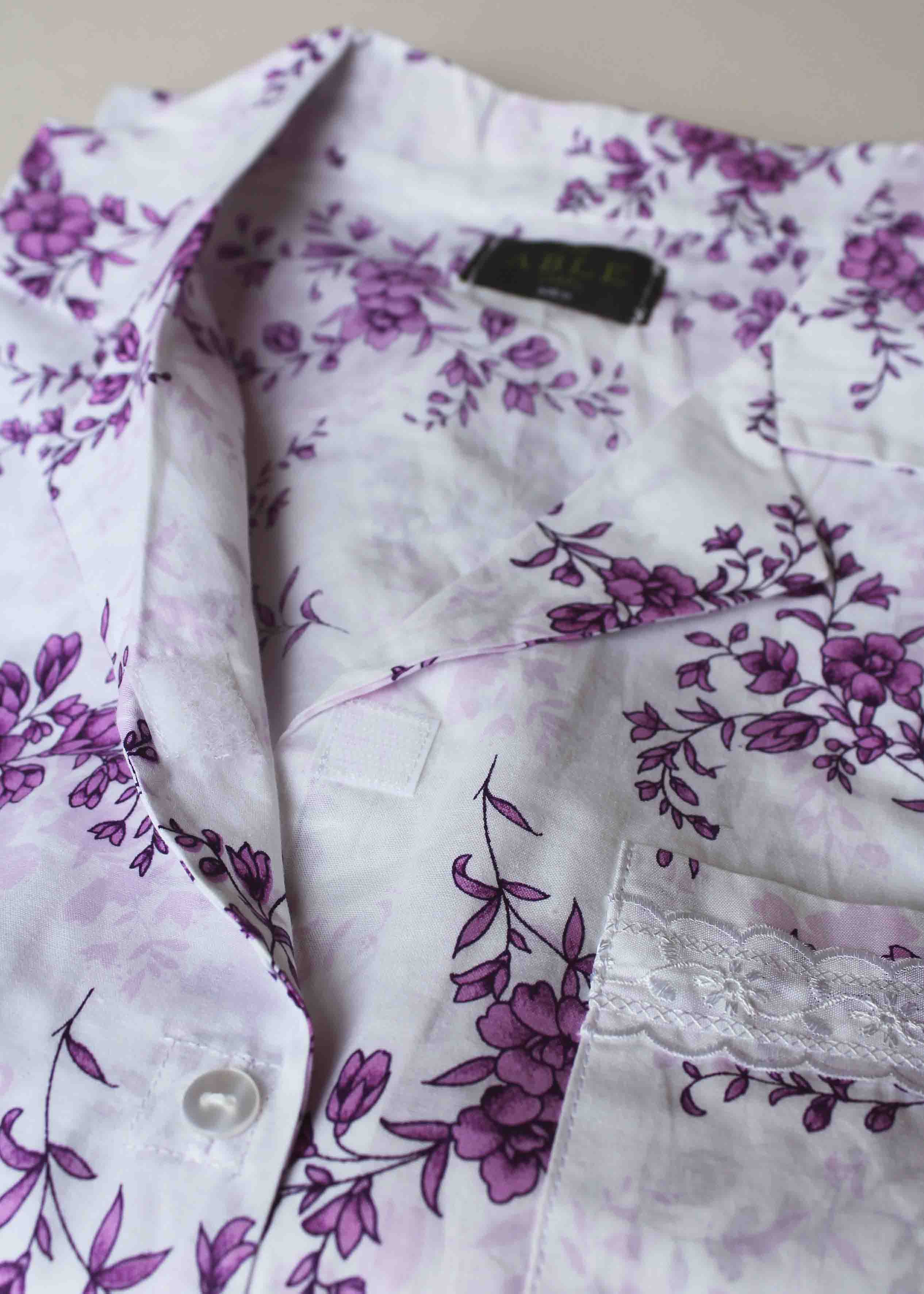 Clementine Floral Front Opening Short Sleeve VELCRO® Brand Fastening PJ