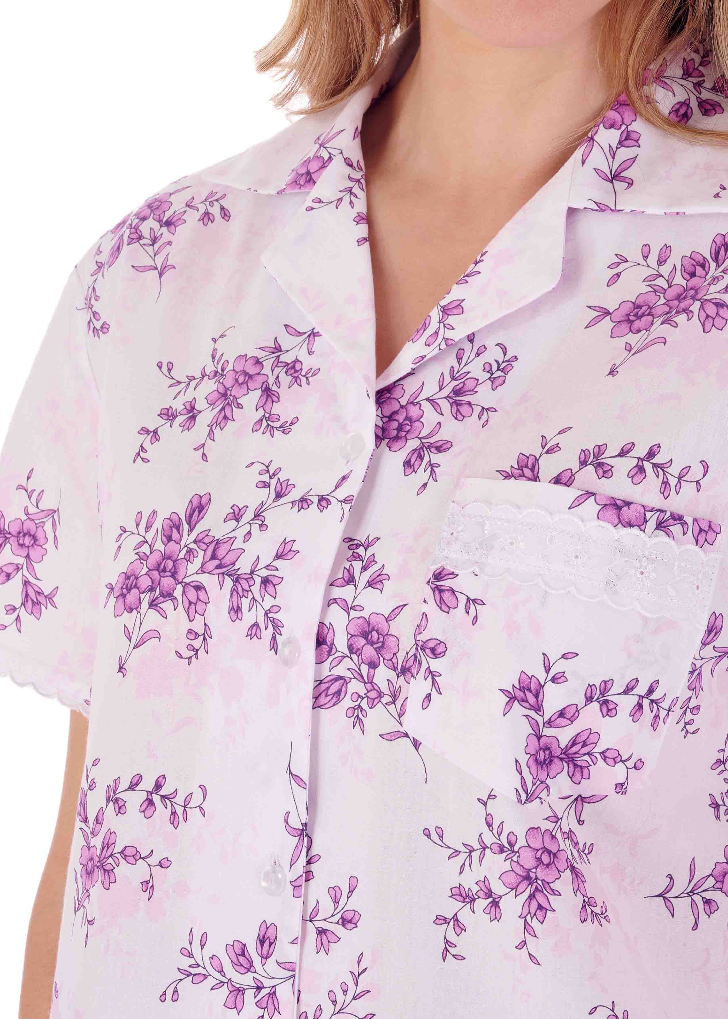 Clementine Floral Front Opening Short Sleeve VELCRO® Brand Fastening PJ