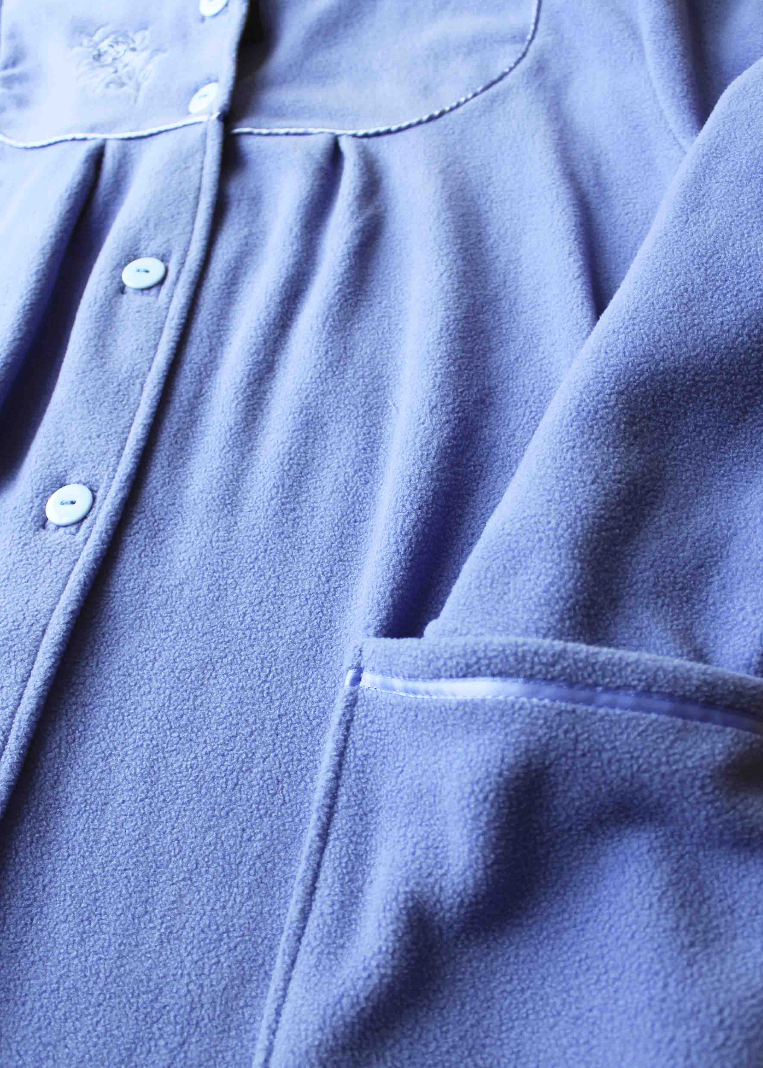 Emily VELCRO® Brand Fastening Polar Fleece Dressing Gown Periwinkle