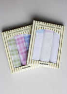 3 Pack Helen Ladies Pure Cotton Embroidered Handkerchiefs Gift Box group - The Able Label