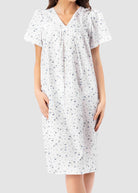 Jade Back Opening Assisted Short Sleeve Nightdresses blue Lifestyle - The Able Label