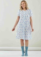 Jenny Nightdress Blue Anna Socks Seaspray - The Able Label