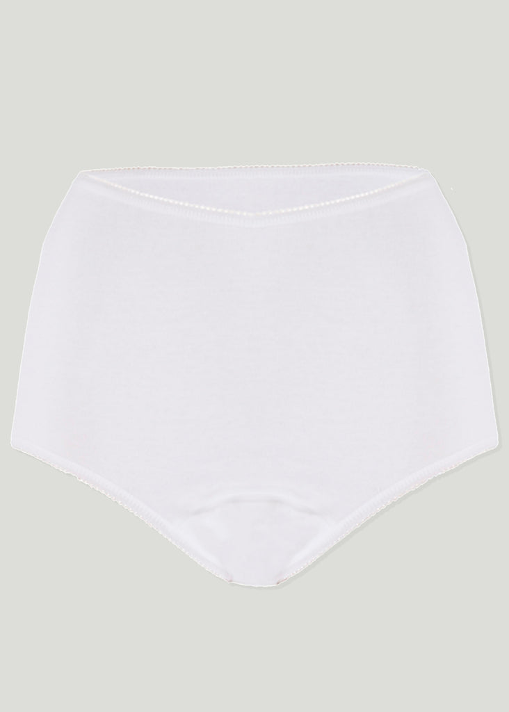 Mid Absorbent Daywear Washable Full Brief Knickers White - Front view - The Able Label