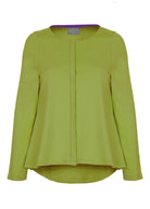 Stella Round Neck Jersey Long Sleeve Velcro Top - Golden Lime