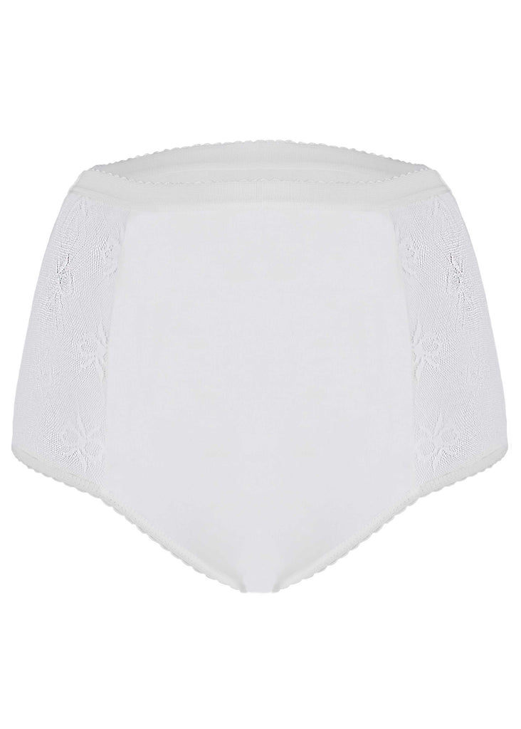 Super Absorbent Washable Full Brief Knickers White - Back view - The Able Label
