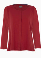 Tabby Hibiscus Red Cotton Long Sleeve Velcro Tee - The Able Label